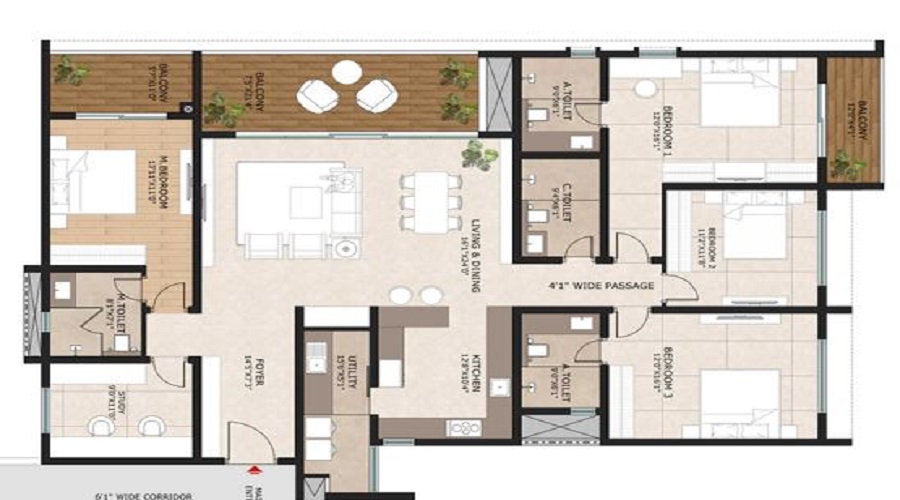 Kumar Plumeria Bagalur floor plan1